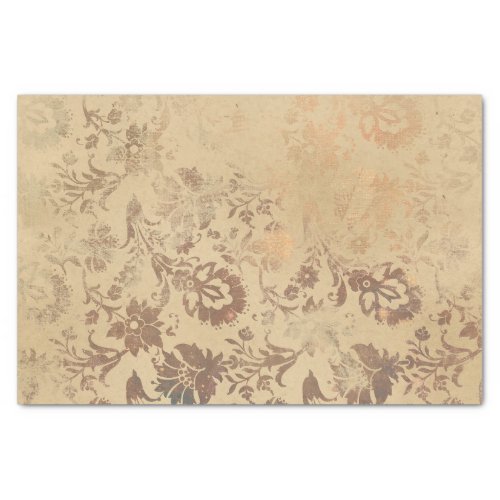 Rust Floral Damask Tissue Paper