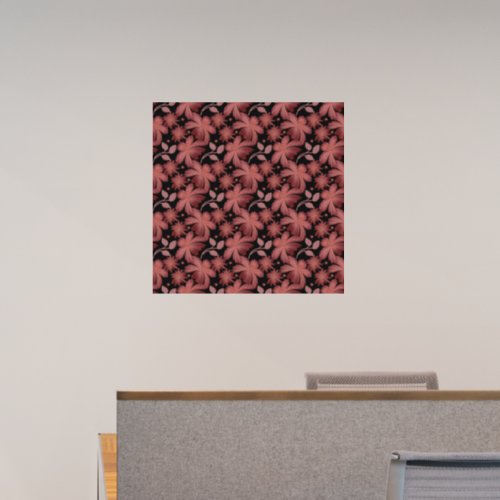 Rust Floral Seamless Pattern | Elegant Vintage  Wall Decal