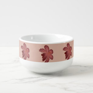 Rust Floral Seamless Pattern Large Flowers Minimal Soup Mug