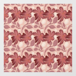 Rust Floral Seamless Pattern Large Flowers Minimal Wall Decal