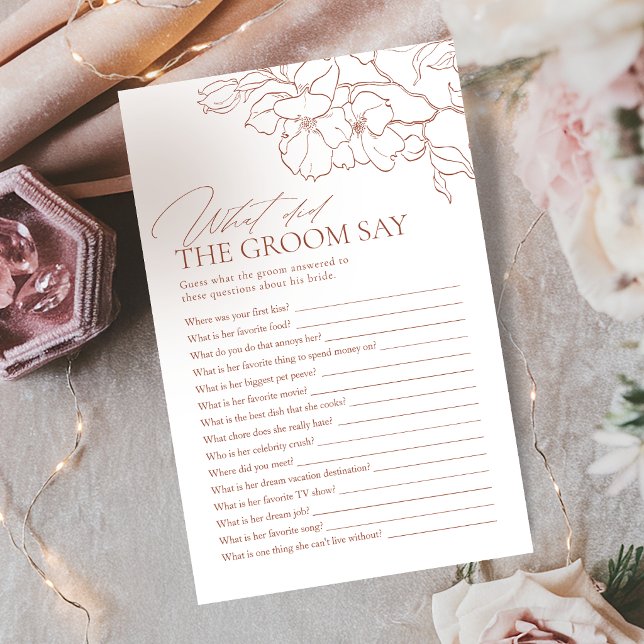 Rust floral what did the groom say game (Rust floral what did the groom say game)