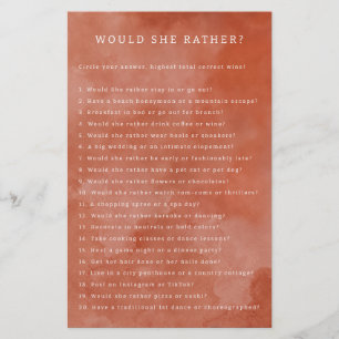 Rust Floral Would She Rather Game