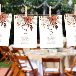 Rust Florals Names Seating Chart Table Number Card<br><div class="desc">Rust Florals Names Seating Chart Table Number Card. Edit you number for each table and add to your cart separately. Same design is on both sides, use for a hanging display so guests can find their seat or display on each table. Beautiful autumnal florals and grasses in autumnal shades of...</div>