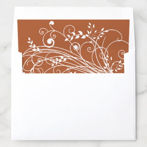 Rust Flourish Wedding Envelope Liner