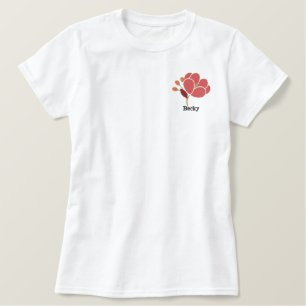 Rust Flower Personalized Embroidered Shirt