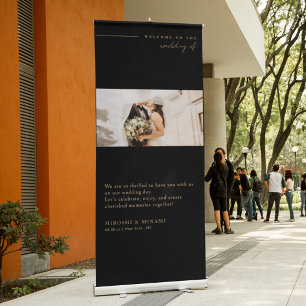 Rust Gold Modern Typography Wedding Welcome Retractable Banner