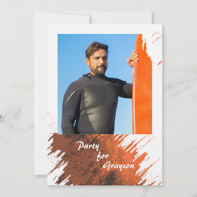 Rust Grunge Photo Invitation (Front)