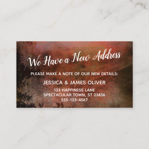 Rust Grunge We Have a New Address Handout Cards