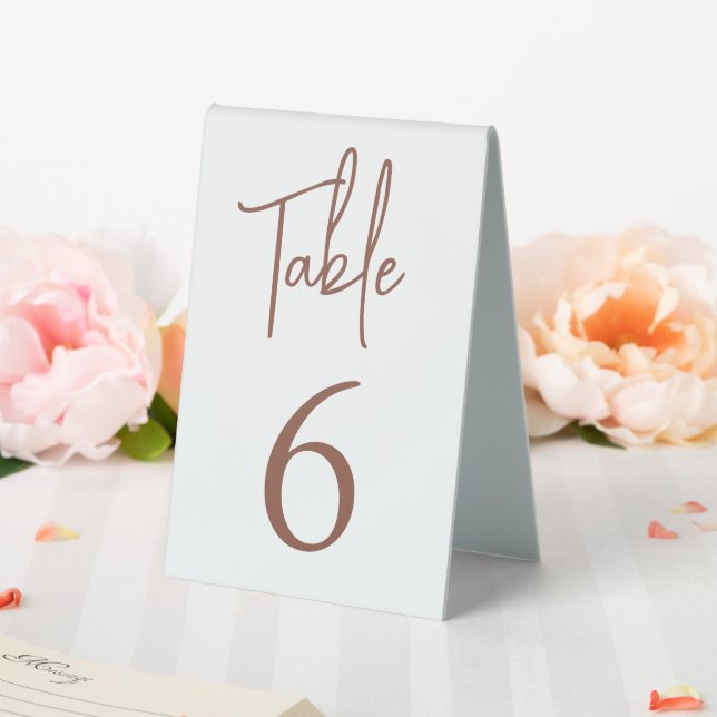 Rust | Handwritten Script Table Number Tent (In SItu (Wedding))