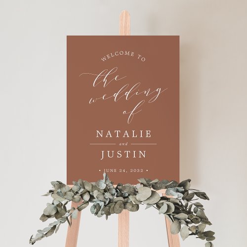 Rust  Happily Ever After Wedding Welcome Sign