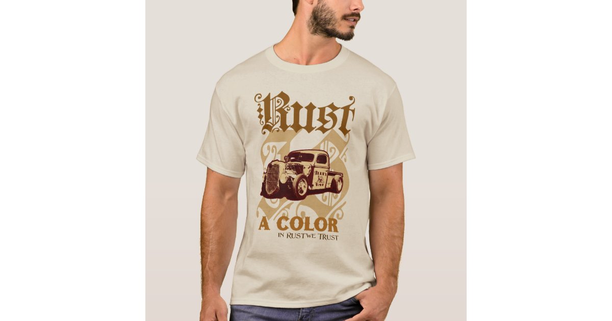 rust colored men's t shirt