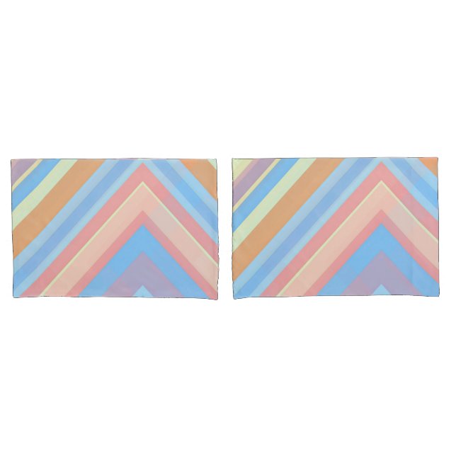 Rust Leaf Geometric Pattern Pillowcases – Modern A (Front-Set)