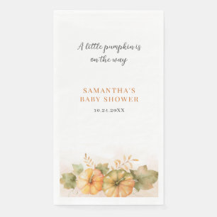 Rust Leaves Pumpkin Fall Girls Baby Shower Paper Guest Towels