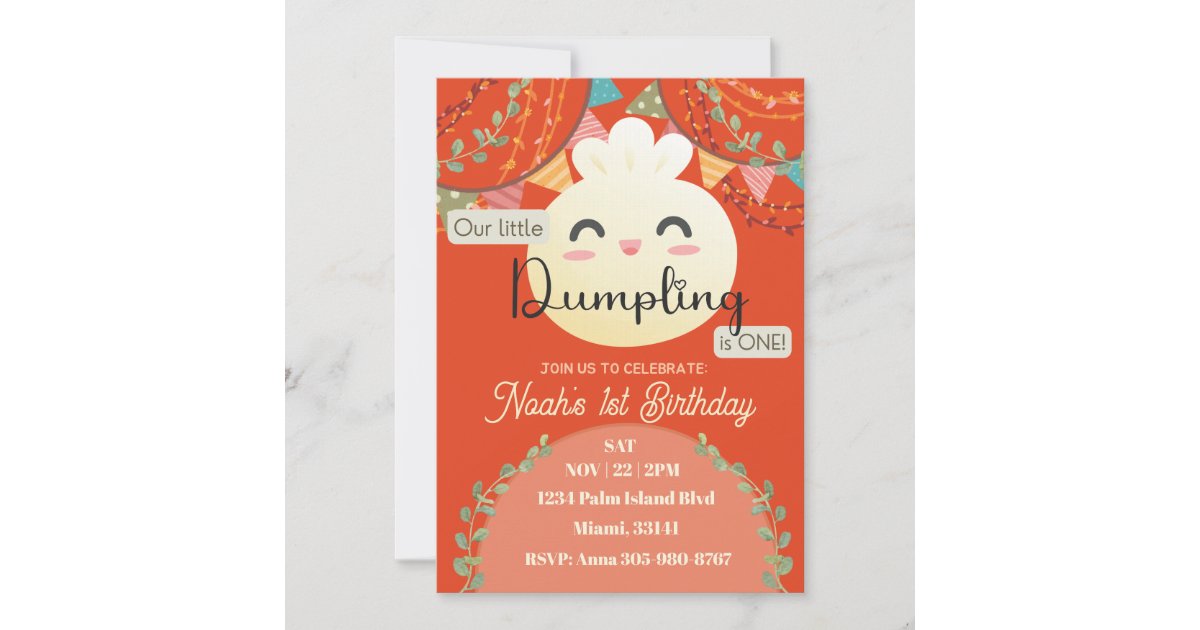 Rust Birthday Rust Little Dumpling First Birthday Invitation | Zazzle