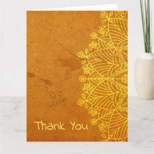 Rust Mandala Zen Rustic Body Mind Spirit Thank You Card
