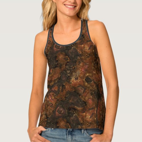 Rust Marble Abstract Tank Top
