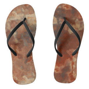  Rust Marble Swirl Abstract Flip Flops