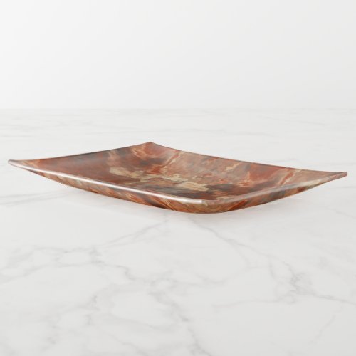  Rust Marble Swirl Abstract Trinket Tray