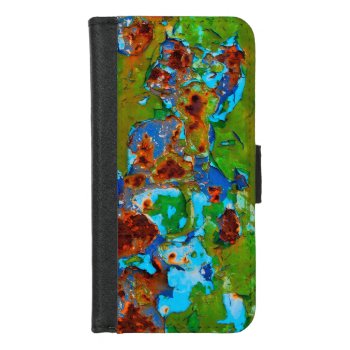 Rust Metal Peeling Paint Grunge Funny Decay Photo Iphone 8/7 Wallet Case by Kathom_Photo at Zazzle