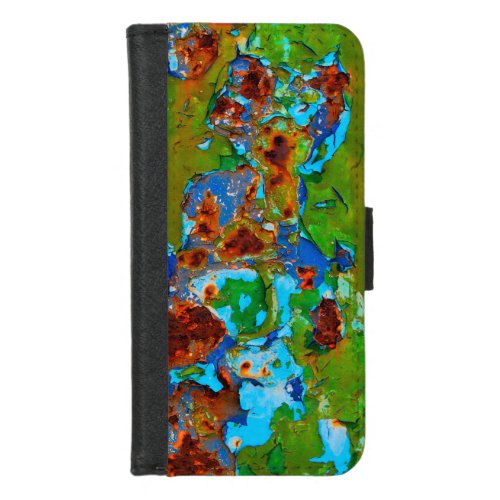 Rust Metal Peeling Paint Grunge Funny Decay Photo iPhone 87 Wallet Case