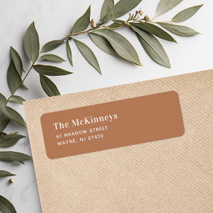 Rust Minimalist Return Address Label