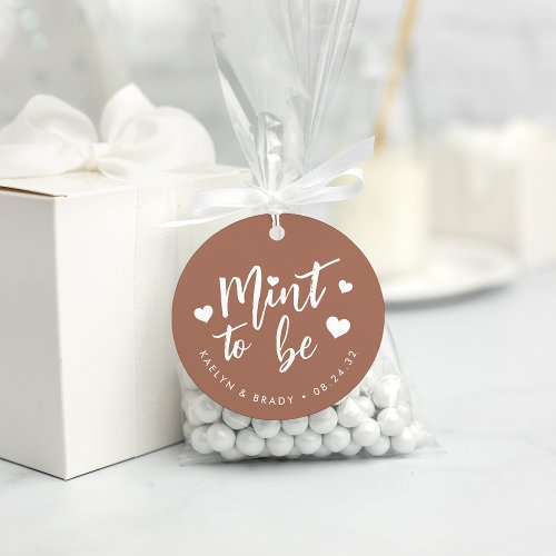 Rust  Mint to Be Personalized Wedding Favor Tags