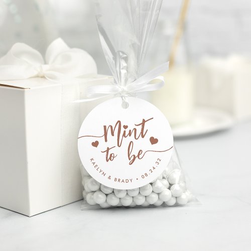 Rust  Mint to Be Personalized Wedding Favor Tags