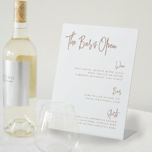 Rust Modern Handwritten Script Bar Menu Pedestal Sign