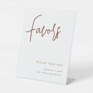 Rust   Modern Handwritten Script Wedding Favors Pedestal Sign