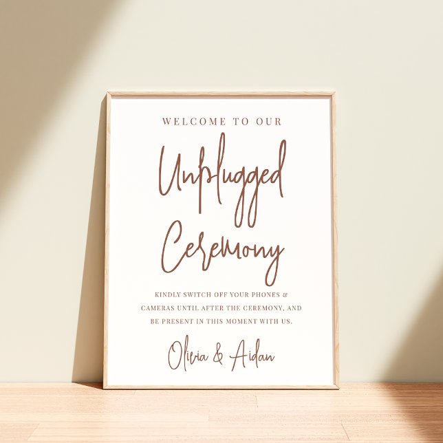 Rust | Modern Handwritten Unplugged Ceremony Sign (Creator Uploaded)