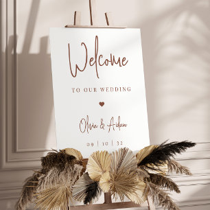 Rust Modern Handwritten Wedding Welcome Sign