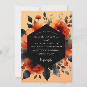 Rust Moody Painterly Wedding Invitation