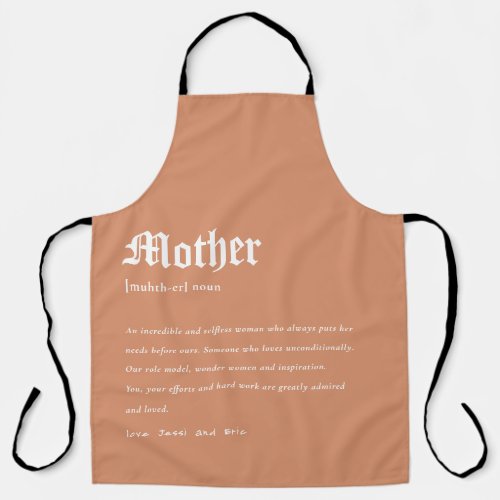 Rust Mother Dictionary Definition Custom Gift Apron