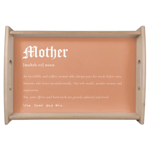 Rust Mother Dictionary Definition Custom Gift Serving Tray