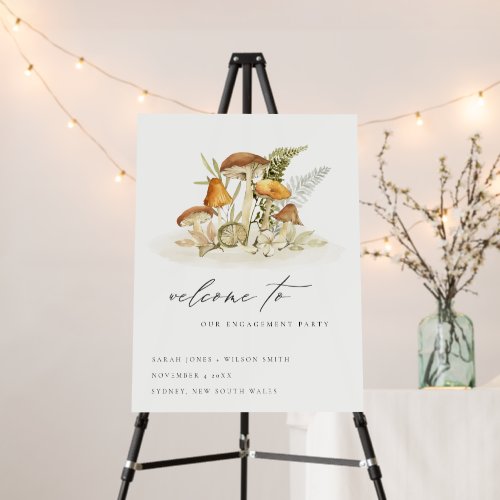 Rust Mushroom Fern Foliage Engagement Welcome Foam Board