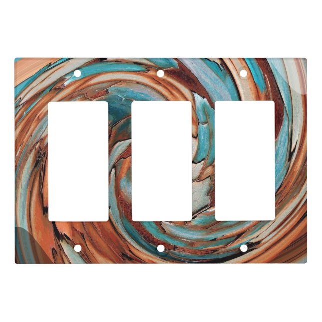 Rust N Blue Southwestern Abstract  Light Switch Co (Front)