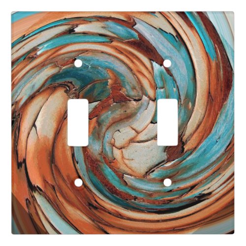 Rust N Blue Southwestern Abstract  Light Switch Cover