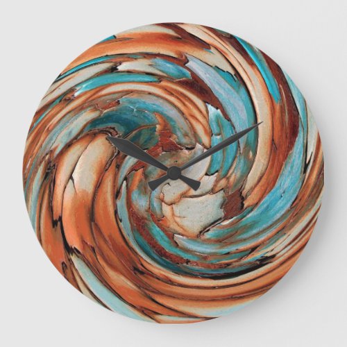 Rust N Teal Dolphin vs Eagle Abstract Wall Clock