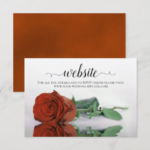 Rust or Burnt Orange Rose Elegant Wedding Website Enclosure Card