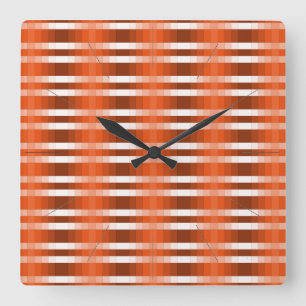 Rust Orange 3D Color Design Wall Clock 11a