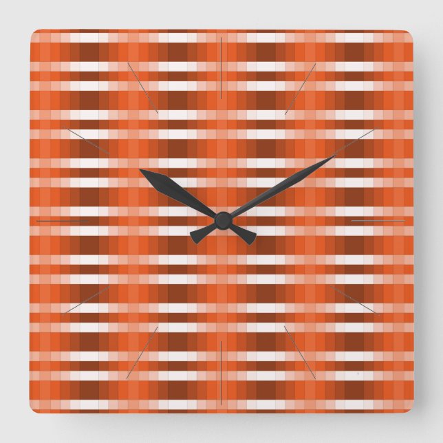 Rust Orange 3D Color Design Wall Clock 11a (Front)