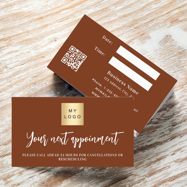 Rust orange agate business logo appointment card (Creator Uploaded)