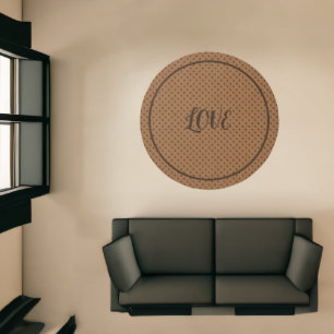 Rust Orange and Brown Striped Polka Dots Rug