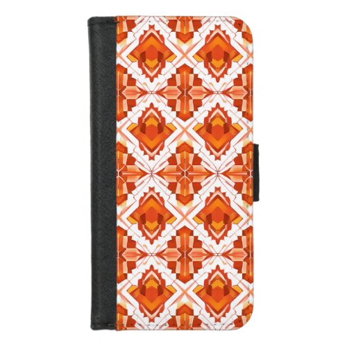Rust Orange and Cream Southwestern Pattern  iPhone 87 Wallet Case