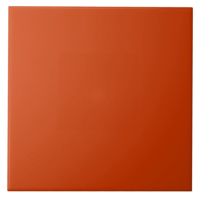 Rust Orange Burnt Sienna Decorative  Ceramic Tile (Front)