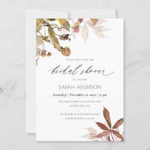 Rust Orange Fall Tree Branch Bridal Shower Invite