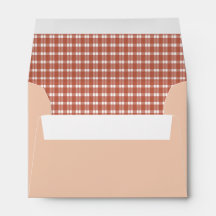 Rust Orange Gingham Print Envelope