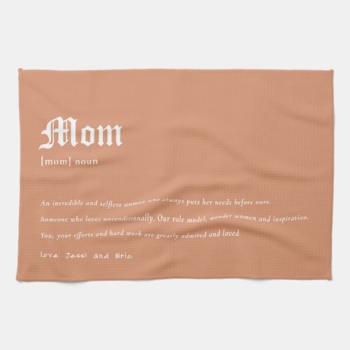 Rust Orange Mom Dictionary Definition Custom Gift Kitchen Towel
