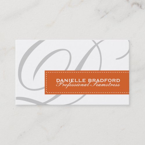 Rust Orange Monogram Business Cards