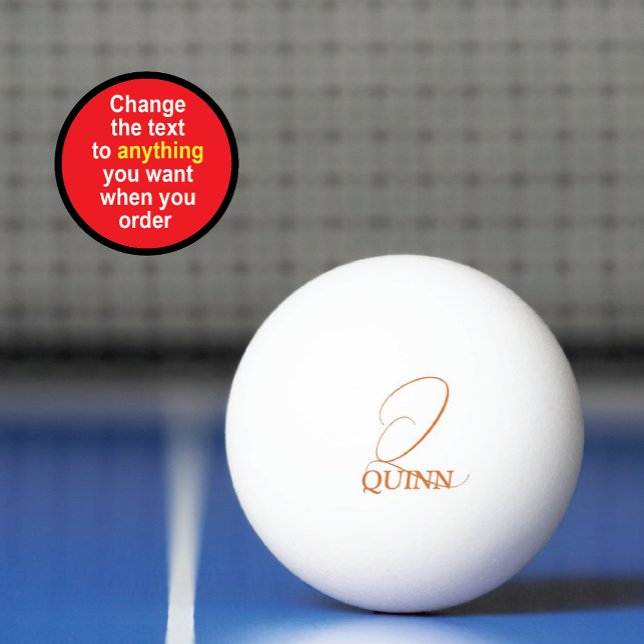 Rust Orange Monogrammed Ping Pong Paddle Ball (Creator Uploaded)